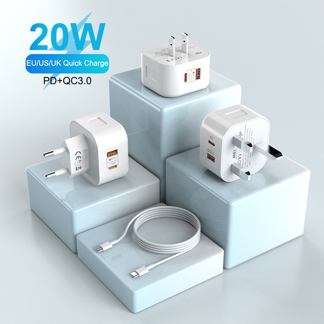 Fast Charger Adapter usb Mini USB C PD QC Wall Charger for Mobile Phone iPad Tablet iphone14/13/12/11